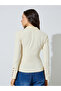 Yellow Button Details Flared Cuffs Ribbed Knit Polo Top - 5