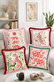 Pink Tiger and Floral Motif Patchwork 4-Piece Fringed-Tasseled Throw Pillow Cover Set Decorative Pillowcase - 2