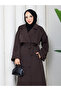 Women's Oversize Buttoned Hijab Trench Coat Rc3111 - 7