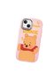 iPhone 13 Compatible Case Camera Protector Pink Silicone Couple Phone Case with Bear Pattern - 3