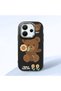 Redmi Note 14 4g Compatible Case Camera Protector Black Silicone Couple Phone Case Bear Pattern