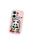 Vivo X200 Fe Compatible Case Camera Protector Pink Silicone Couple Phone Case Panda Pattern - 3