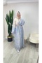 Hayal Shawl Patterned Chiffon Long Dress - 4