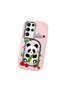 Samsung Galaxy S22 Ultra Compatible Case Camera Protector Pink Silicone Couple Phone Case Panda Pattern - 3
