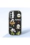 Samsung Galaxy M15 Compatible Case Camera Protective Black Silicone Couple Phone Case Panda Patterned