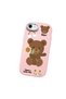 iPhone Se 2020 Compatible Case Camera Protector Pink Silicone Couple Phone Case with Bear Pattern - 3
