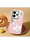 Poco M6 Compatible Case Camera Protector Pink Silicone Couple Phone Case with Floral Pattern - 2