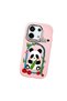 Poco X6 5g Compatible Case with Camera Protector Pink Silicone Couple Phone Case with Panda Pattern - 3
