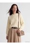Özmarka New Season Ecru Crew Neck Women's Knitwear Sweater