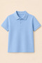 Children's Unisex Light Blue Short Sleeve Polo Collar T-Shirt 100% Cotton Lakos Fabric - 3
