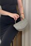 Women's Platinum Silvery Chain Strap Evening Dress Bag - 2