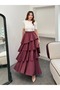 Women's Tencel Modal Fabric Layered Ruffled Maxi Skirt - 3