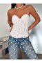 Underwire Gloplu Bustier - White - 7
