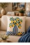 Set of 2 Mediterranean Lemon Themed Decorative Throw Pillow Covers |   Vespa and Lemon Vase Digital Printed Modern Pillowcase - 3