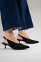 Women's Pointed Toe Open Back Mini Heeled Shoes Vodige - 7