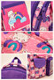 Girl's 3-Piece School Bag Set Multi-Compartment Primary School Backpack Lunch Bag Pencil Case Purple L - 8