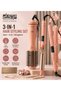 3-in-1 Hair Styling Set: Hot Air Brush, Curler & Straightener. Fast Heat, LCD & Pink Finish - 2