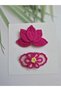 Lotus Flower Handmade Fuchsia Water Lily Flower Antiallergic Gift Children's Hair Accessory 2-Piece Snap Hair Clips - 4