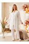 New Season Ecru Stylish Lace Detailed Buttoned Design Short Sleeve Maternity Pajama Set - 8