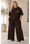 Women's Plus Size Premium Oversize Cotton 2-Piece Tracksuit Set Casual Comfortable Streetwear