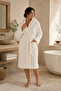 La Notte Cotton Knit Hooded Bathrobe S/M Cream - 3