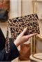 Sasha Leopard Patterned Faux Leather Clutch Women's Portfolio Handbag - 3