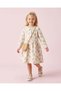 Girls Ivory Floral Quilted Dress - 2