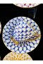 6 Persons' Colorful 24K Gold Gilded Hand Painted Coffee Cup Set 90 ml - 5