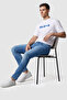 Faded Skinny Fit Jeans with Button Closure - 4