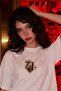 Women's Oversize T-Shirt Royal Card Printed White – Crew Neck, Comfortable Fit, 100% Cotton - 3