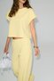 Kloe Women's Soft and Flexible Fabric Round Neck Low Sleeve Tube Leggings Yellow Top and Bottom Set - 3