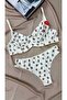 Women's C Cup Supported Gathering Cotton Bra and Panties Set 100% Cotton Ribbed - 3