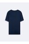 V-Neck Basic Navy Blue T-Shirt - 4
