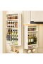 Spice Rack and Kitchen Storage Organizer - 3-Tier Kitchen Shelf with Drawers and Hooks for Spice Jars, No-Drill Adhesive Wall Mount for Home Organization