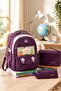 Relaxi̇on 1940 Triple Set Primary School Bag with Pen Holder and Lunch Bag Purple - 2