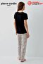 Paris Premium Large Size Women's Stay Beautiful Black Striped Short Sleeve Pajama Set - 4