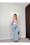 Women's Pink Heart Collar Bow Detailed Flounce Peplum Strap Woven Blouse - 2
