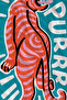 Retro Purr Written Orange Tiger Patterned 70X150 Beach Towel - Digital Printed Fade-Resistant Bath Towel - 3