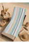 Pastel Blue Gray Vertical Stripes Minimal Patterned 70X150 Beach Towel - Digital Printed Bath Towel - 2