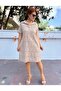 brodat Rochie Midi Bej - 5