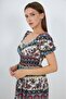 Ethnic Pattern Fabric Madonna Collar Dress - 2