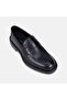 Men's Black Thick Soled Classic Leather Loafer - 7