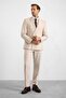 Beige Slim Double Breasted Collar 6 Drop Suit - 3