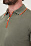 Straight Slim Fit Zippered Polo Collar Short Sleeve Men's T-Shirt Khaki - 36893.26Y - 2