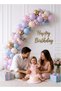 Pastel Balloon Garland Kit | Macaron Pink Blue Cream Gold Balloon Arch Decoration Set with Glue Dots & Strip for Birthday Party , Wedding , Baby Shower - 7