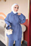 Indigo Striped Tunic Pants Set - 3
