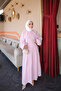 Pink Elastic Sleeve Blouse and Skirt Set - 3