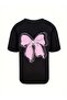 Mi̇ngalondon Back Printed Ribbon Oversize T-Shirt - 2