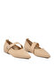 Beige Knitted Breathable Pointed Toe Banded Women's Ballerinas 855214 Z - 2