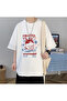Mi̇ngalondon Happiness Cat Printed Oversize T-Shirt